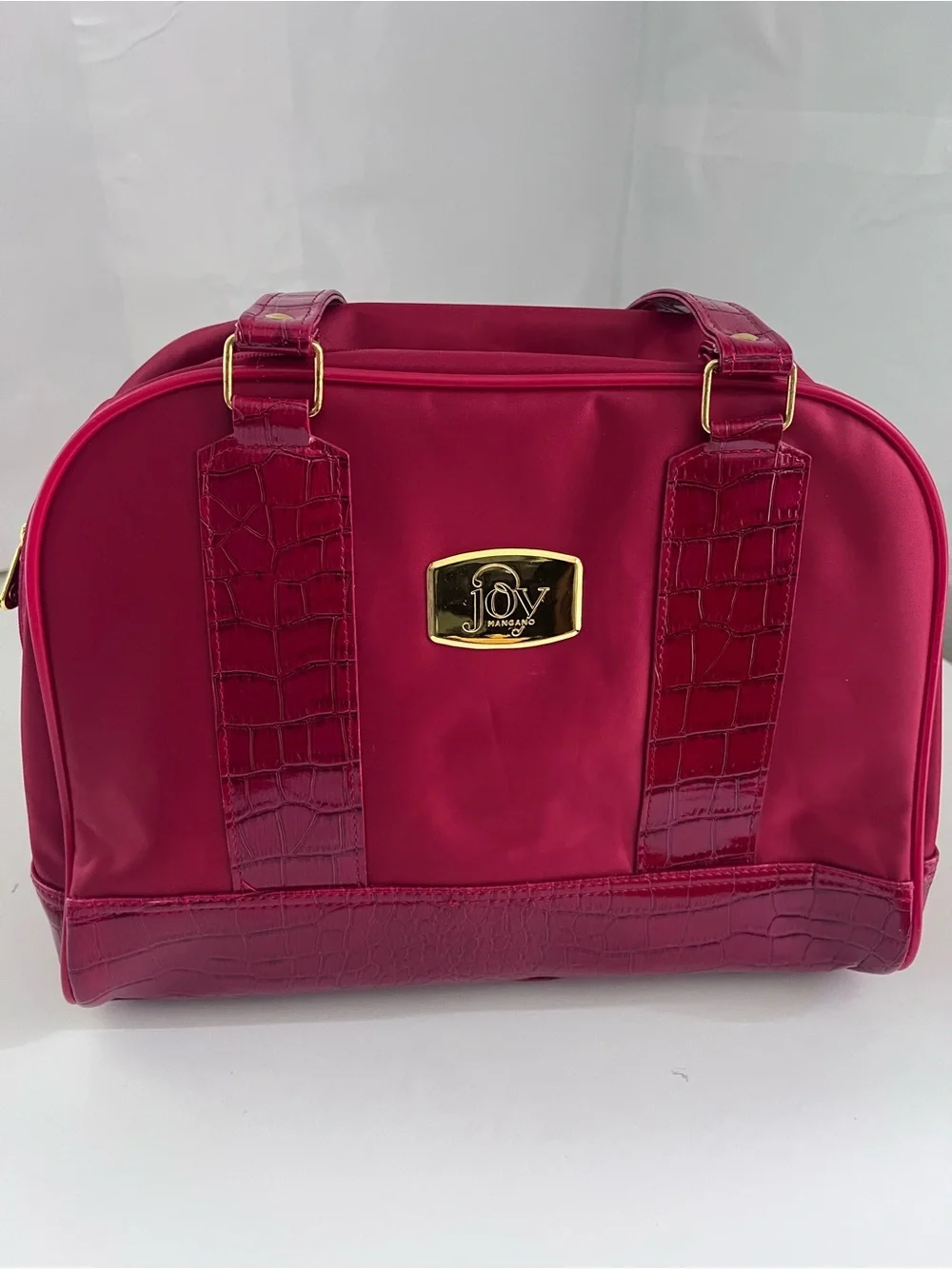 Joy Mangano Red Croc-Embossed Satchel Bag